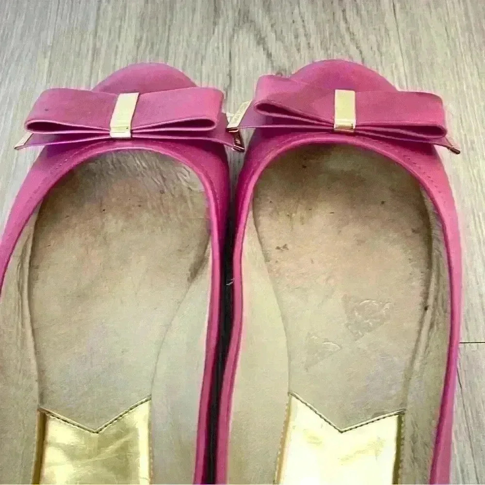 MICHEAL KORS FUSHIA MAUVE DELPHINE BALLET SHOES SIZE 40 GENUINE LEATHER